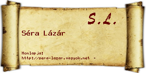 Séra Lázár névjegykártya